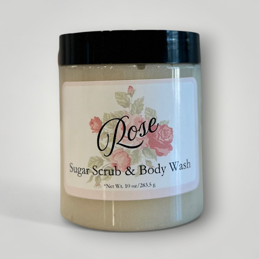 Rose Sugar Scrub and Body Wash - 10 oz